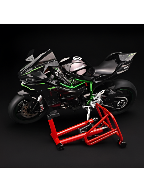 XLG 1/6 Scale Kawasaki Ninja H2R Diecast Motorcycle Model with Display Stand | Premium Collector's Die-Cast Bike (Black/Green) TV5905