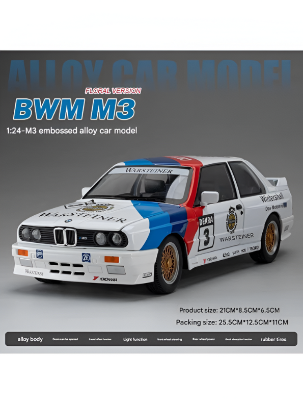 BMW E30 M3 DTM Race Car Diecast Model | Warsteiner Livery 1:24 Scale | Classic Touring Car Collectible LMI15794