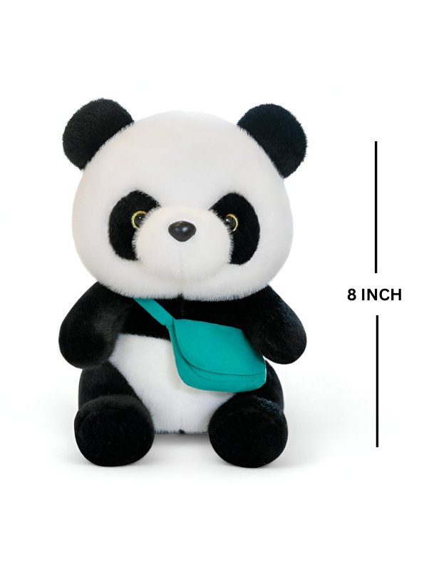 Cute Panda Plush Toy with Bag - 8-Inch Soft Toy Stuffed Animal for Kids & Adults LMI11083