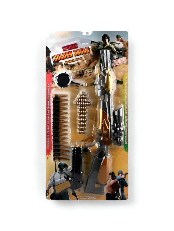 Golden Eagle Toy Gun Set | PUBG-Inspired Battle Royale Rifle, Pistol & Accessories LMI13790