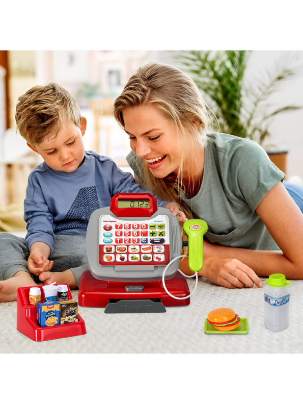 Kids Supermarket Intelligent Store Playset | Toy Cash Register with Working Scanner & Groceries LMI15602