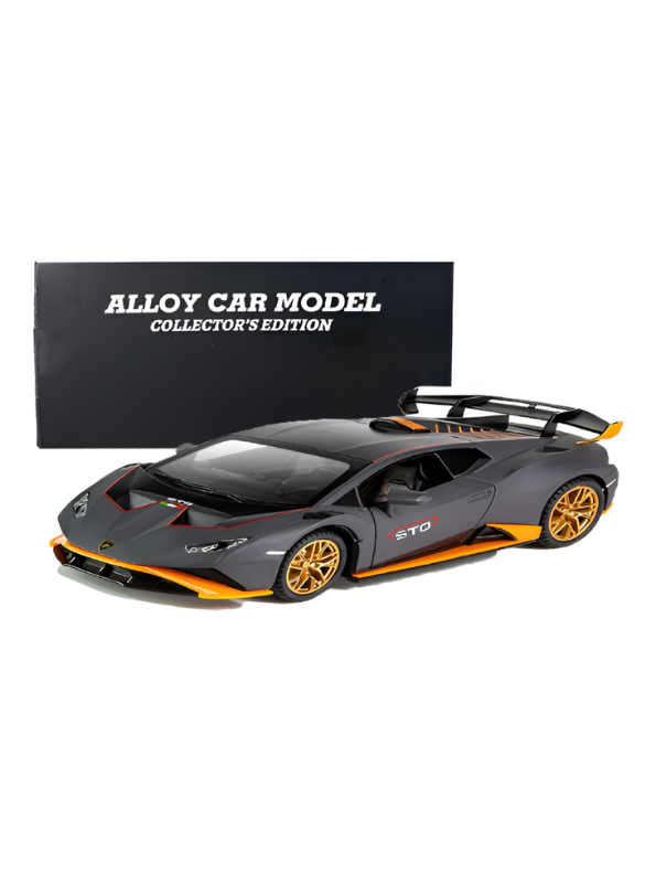 Black - Lamborghini Huracan STO Diecast Car Metal - Scale 1:24