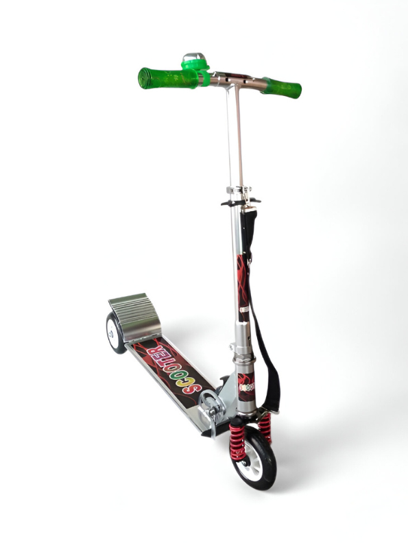 Adjustable Height Hot Rod Themed Kick Scooter | Portable and Foldable Outdoor Ride-On Toy LMI7694