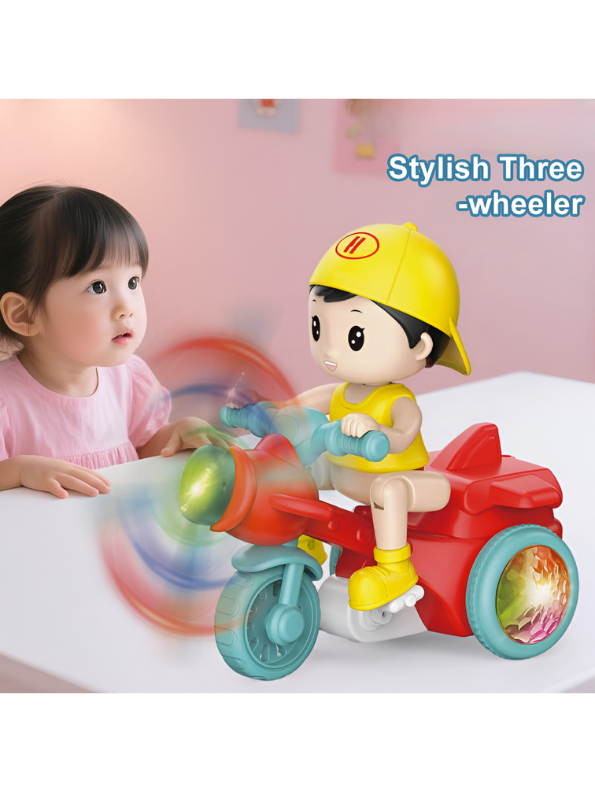 Red Cool Tricycles Stunt Performance Toy with Lights, Music, and Spinning Propeller LMI13969
