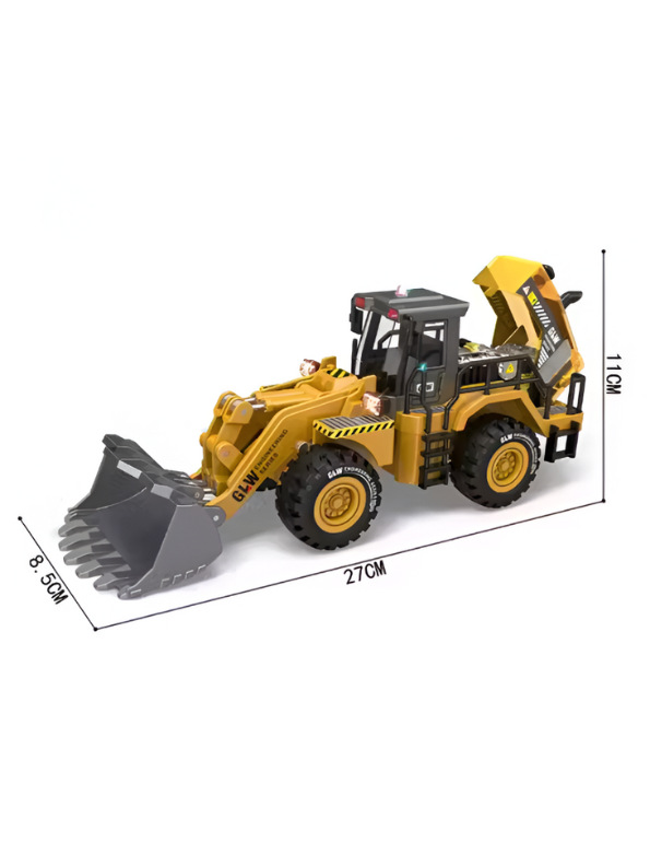Engineering GL8F Alloy Die-Cast Wheel Loader Construction Vehicle Toy Model with Movable Scoop and Rubber Tires LMI15144