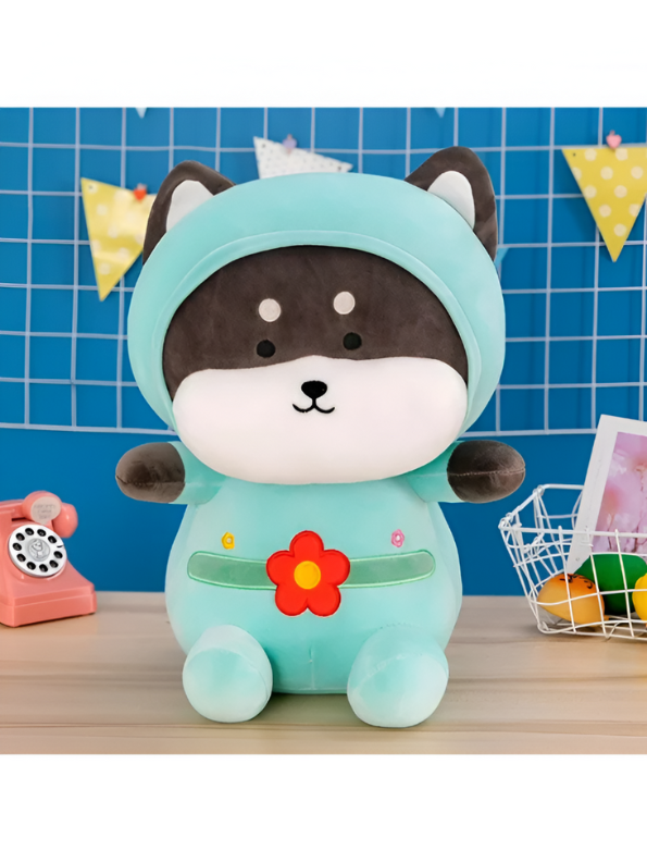 Cute Shiba Inu Dog Plush Toy in Frog Costume | Kawaii Stuffed Animal Soft Toy LMI14146