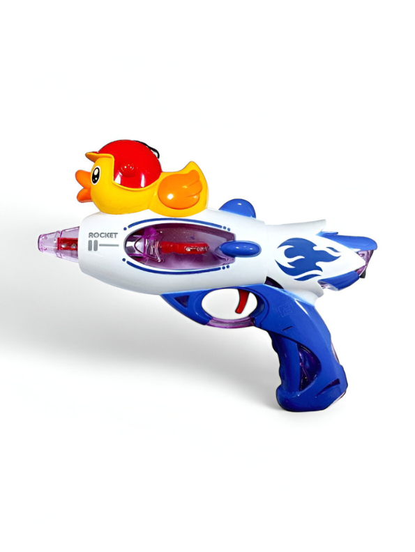 Kids Light-Up Duck Rocket Blaster Toy Gun with Flashing LED & Sound NX15807