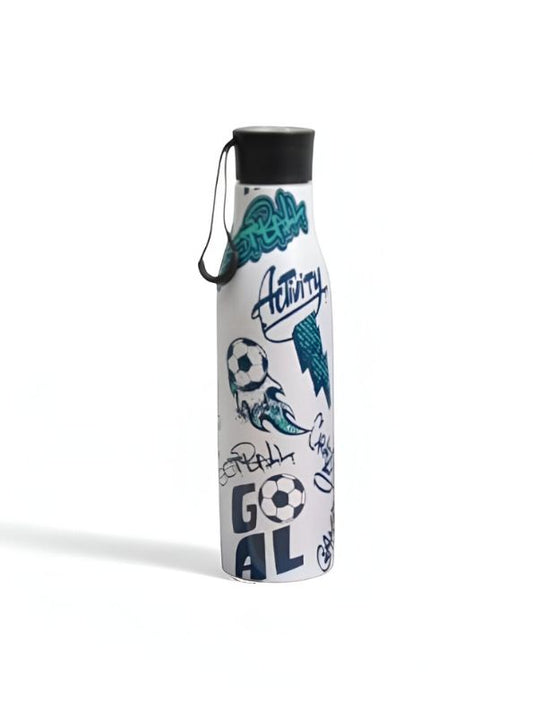 Stylish Graffiti Print Sports Water Bottle with Soccer Theme | Hydration for Gym, School & Activity  NOVGBT-8377