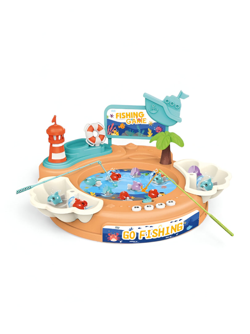 Electric Rotating Fishing Game Toy Set for Kids 3+ - Educational Music Fishing Hero NX15669