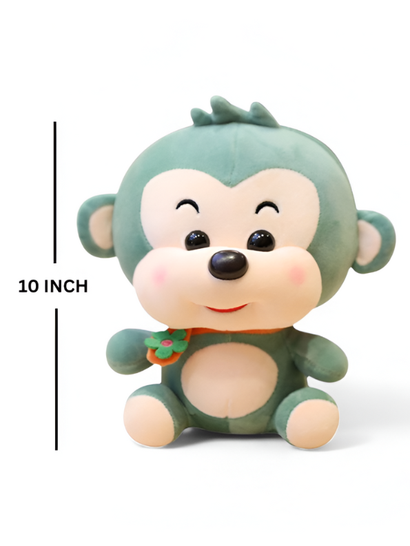 Happy Green Monkey Plush Toy | Cuddly Stuffed Animal Soft Toy For Kids LMI14144