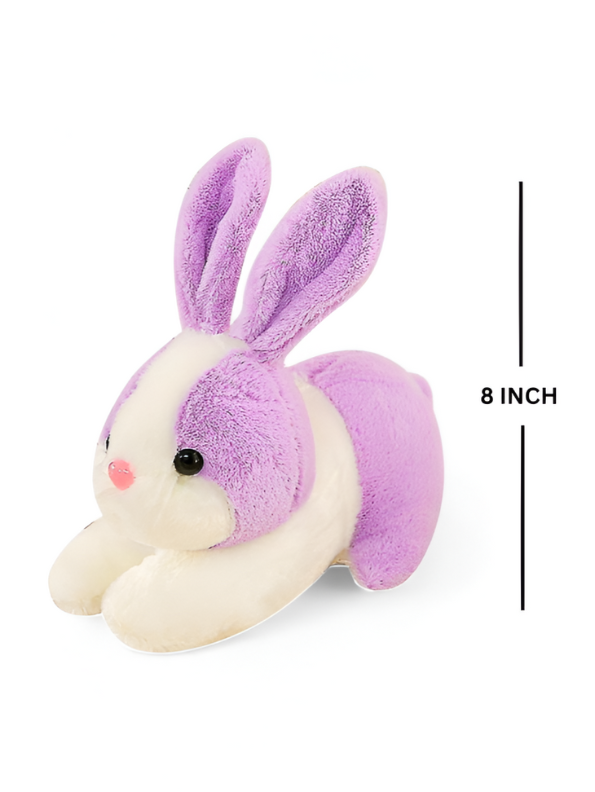 Cute Purple and White Bunny Stuffed Animal - Cuddly 8" Rabbit Soft Plush Toy for Kids LMI11102