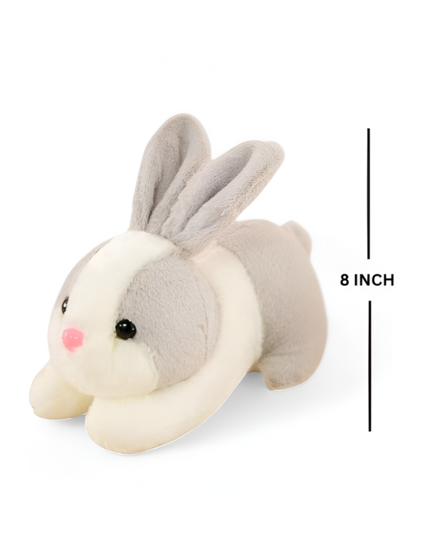 Cute Grey and White Bunny Stuffed Animal - Cuddly 8" Rabbit Soft Plush Toy for Kids LMI11102