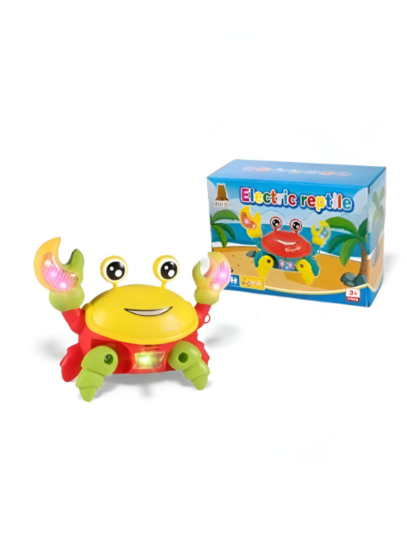 Yellow Musical Light-Up Crawling Crab Toy for Babies | Interactive Tummy Time & Developmental Toy – LMI14940