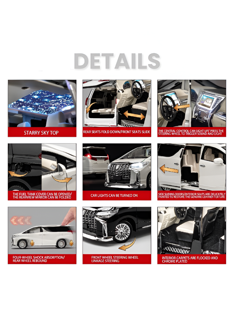 Toyota Alphard Hybrid Diecast Model Car 1:18 Scale | Premium Luxury MPV Toy for Collectors LMI15768