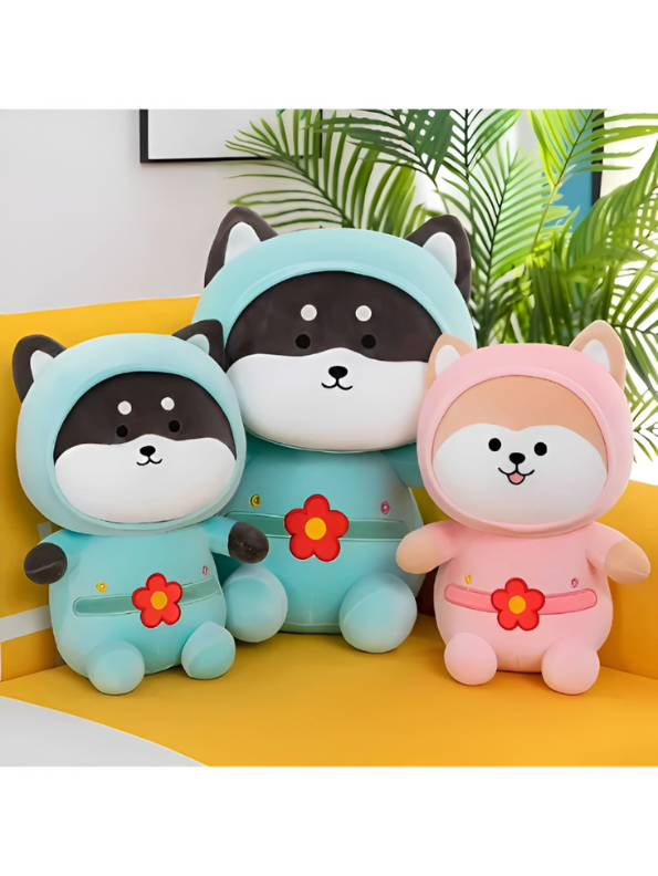 Cute Shiba Inu Dog Plush Toy in Frog Costume | Kawaii Stuffed Animal Soft Toy LMI14146