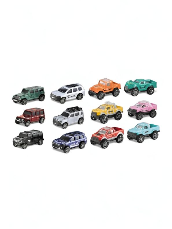 12-Pack MAX Series Alloy Diecast Toy Cars for Kids 3+ LMI12639