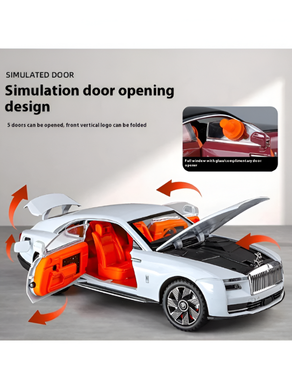 White - Premium Rolls-Royce Wraith Diecast Model Gift | Detailed Luxury Car Toy with Opening Doors & Hood LMI15802