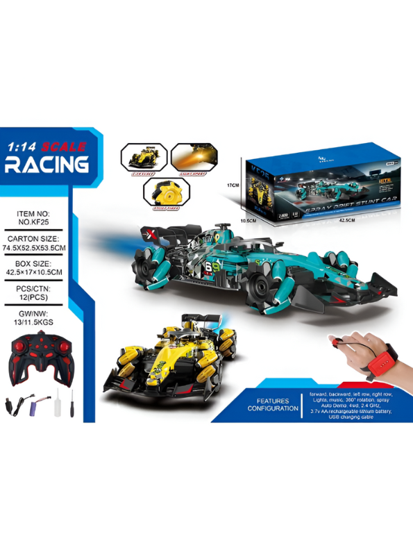 Yellow - High-Speed RC Formula Racing Car Toy | Remote Control Electric Stunt Vehicle for Kids LMI10739