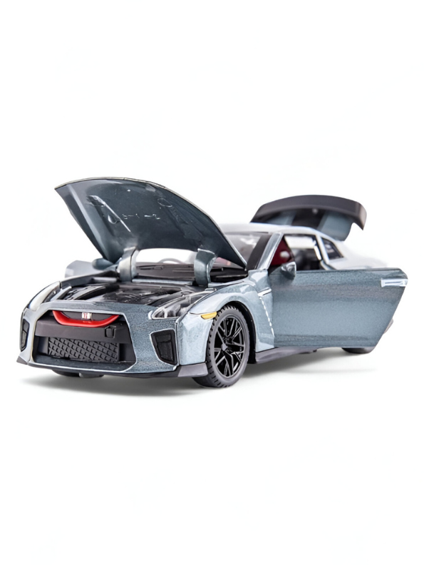 Grey - Die-Cast Nissan GT-R Nismo Model Car 1:32 Scale - Wheels & Openable Doors LMI15801