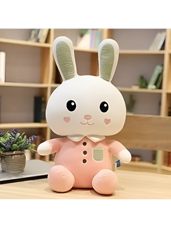 Pink - Fluffy Bunny Plush Toy for Kids | Adorable Soft Toy Cuddly Stuffed Rabbit LMI9548