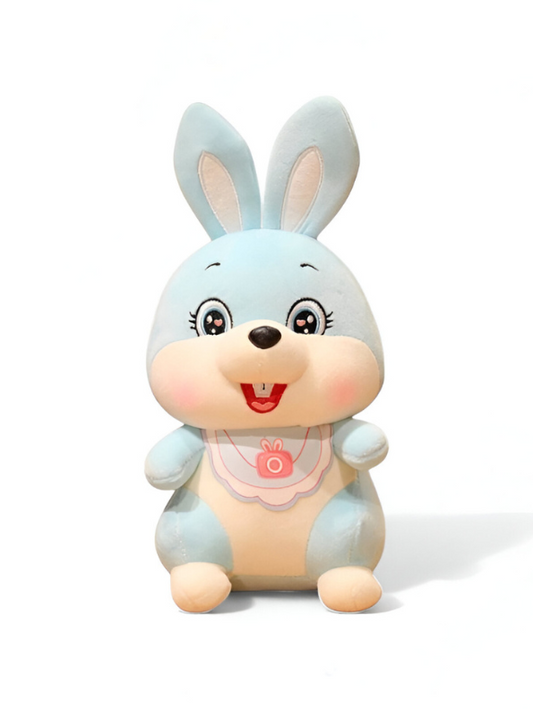 Cute blue plush bunny with bib | soft Toy stuffed animal for babies and kids LMI14142.
