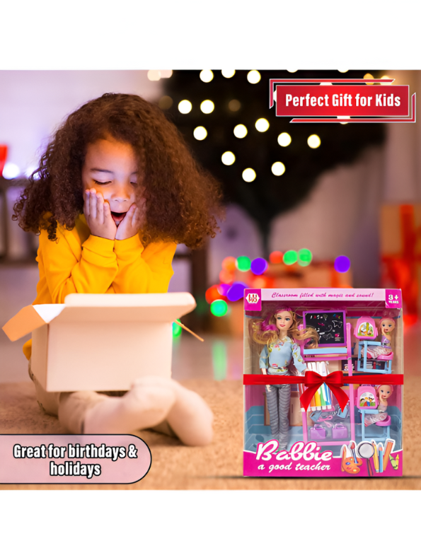 Educational Teacher Doll Playset for Kids Ages 3+ | Inspire Learning & Roleplay with "Babie" and Students LMI7725