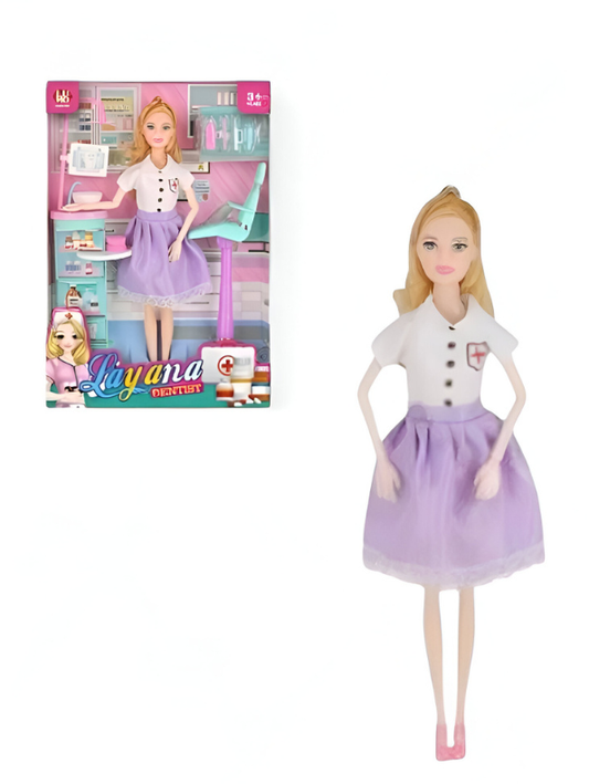 Loyana The Dentist Doll (11-Inch) | Purple & White Uniform Career Fashion Doll for Kids 3+ LMI14801