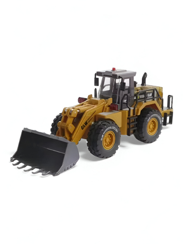 Engineering GL8F Alloy Die-Cast Wheel Loader Construction Vehicle Toy Model with Movable Scoop and Rubber Tires LMI15144