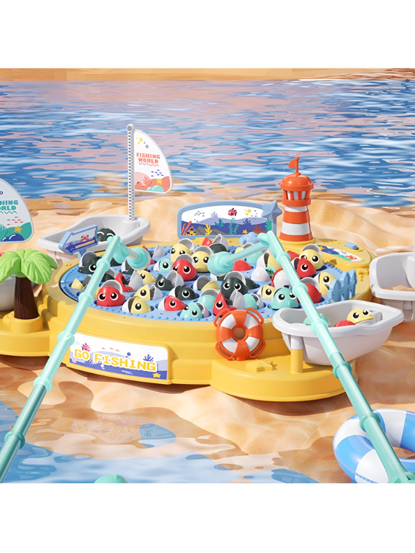 Electric Fishing Game Table with Legs, Rotating Board & Music for Kids Ages 3+ NX15668