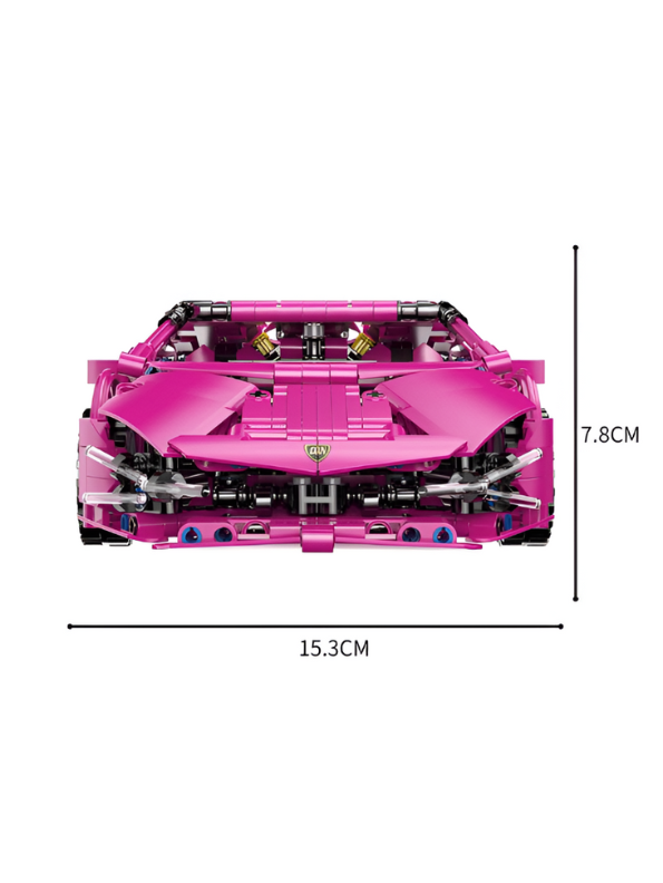 Pink Supercar Building Block Set - 929 PCS TECH-STORM Sports Vehicle LEGO Set - Lambocar Model for Ages 8+ TV5124