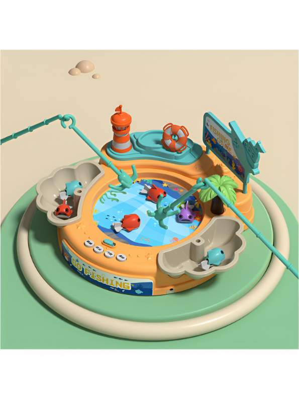 Electric Rotating Fishing Game Toy Set for Kids 3+ - Educational Music Fishing Hero NX15669