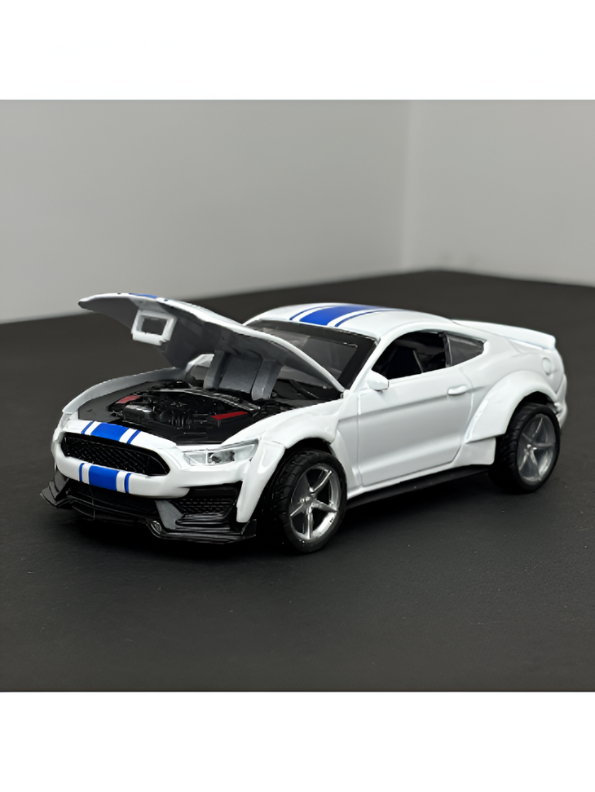 Mustang GT Wide-Body Diecast Toy Car (White) - Scale 1:34 Model Collector's Edition LMI15610