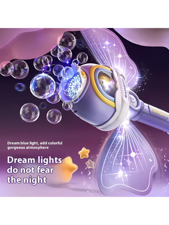 Angel Light Up Bubble Wand Toy for Kids | Flashing LED, lavender Fairy Wings & Music | Great Gift or Party Supply NX15767