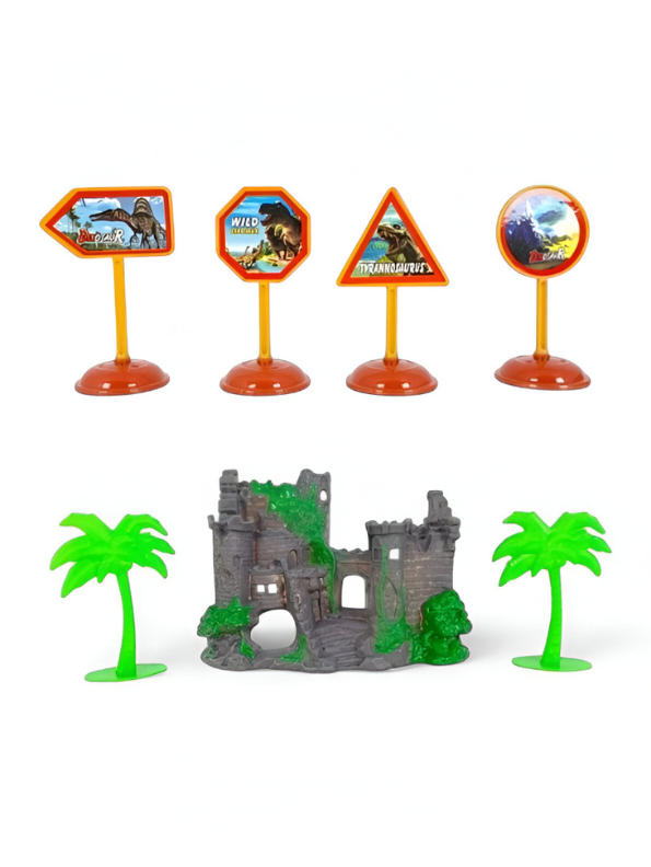 Adventure Theme Toy Train Set | Battery Operated Railway with Castle and Jungle Scenery LMI15361