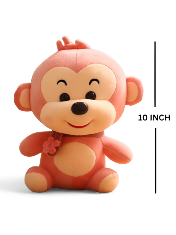 Happy Pink Monkey Plush Toy | Cuddly Stuffed Animal Soft Toy For Kids LMI14144