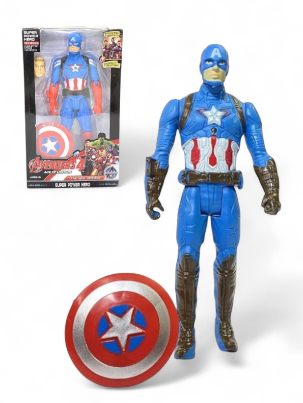 Giant Captain America Action Figure with Shield and Extra Head | Avengers Superhero Toy TV626