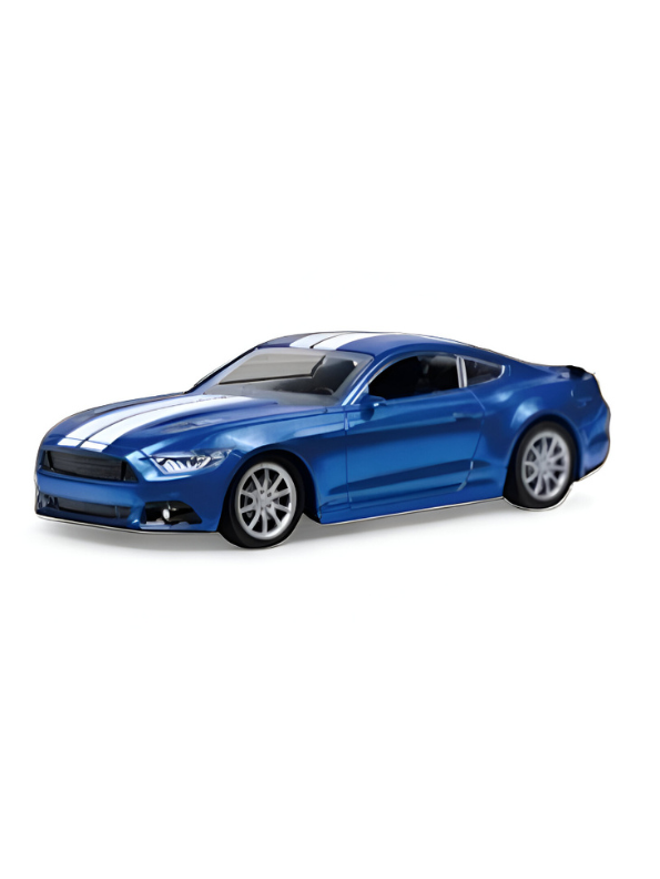 Blue Remote Control Mustang GT Toy Car with White Stripes | 1/Scale Electric RC Vehicle LMI14220