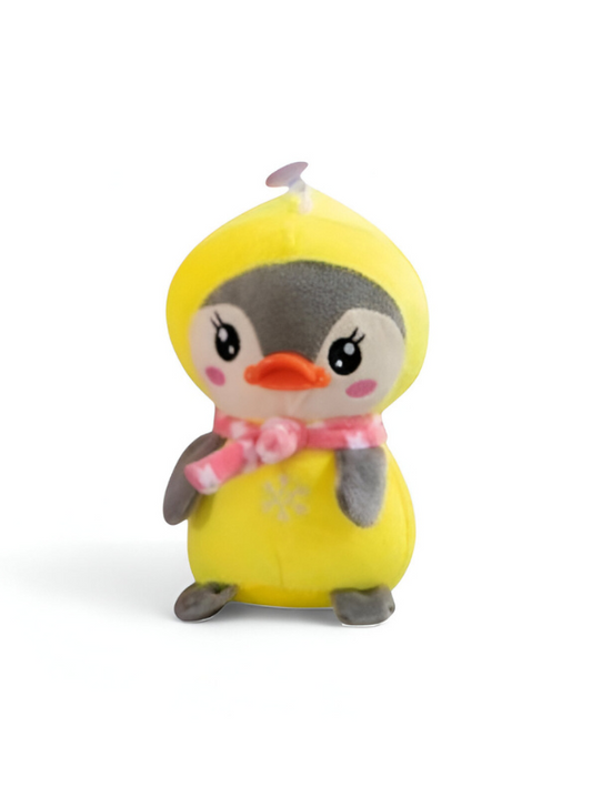 Adorable Grey Penguin Plush Toy with Yellow Scarf and Hoodie for Kids | Soft & Cuddly Stuffed Animal LMI11927