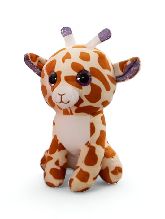 Yellow - Glitter-Eyed Giraffe Plush Toy - 7 Inch Stuffed Soft Toy Animal for Kids LMI11913