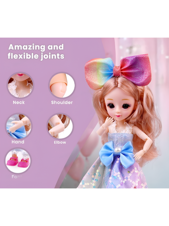 Shining Girl Pretty Doll Set with Ice Cream Cart, Mini Doll & Sweet Accessories - Fun Role Play Gift NX13115