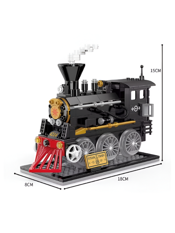 Classic Retro Steam Train LEGO Set | 238 PCS Vintage Locomotive Building Blocks Kit for Kids Ages 6+  TV4747