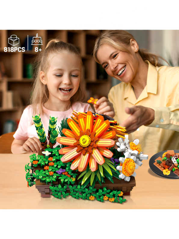 Sunflower Botanical Display Building Block Set - 924 PCS IVY BONSAI Flower Pot LEGO Set - Adult Home Decor & Gift TV5668