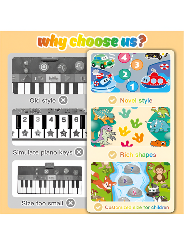 Interactive Musical Baby Toddler Mat | Marine Organism Ocean Theme Electronic Piano Dance Pad LMI15394