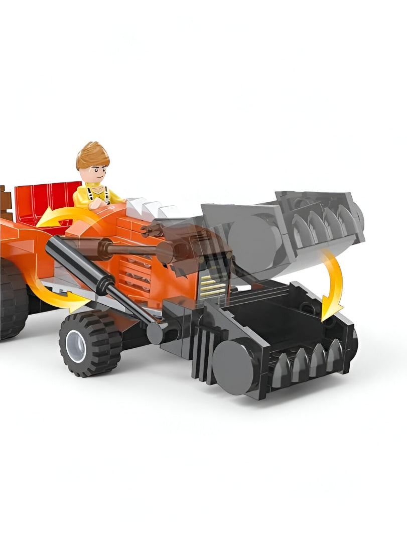 Farm Tractor and Milk Tanker Trailer Building Block Set - COGO CITY LEGO Set - Agricultural Vehicle Toy for Kids Ages 6+ TV5078