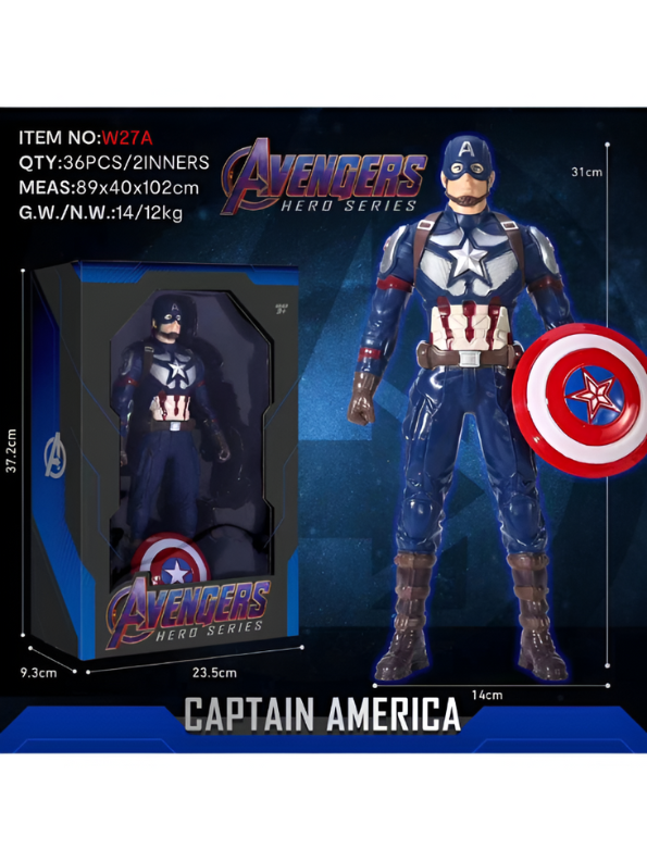 Marvel's Captain America Figure with Shield - Premium Superhero Collectible Toy for Kids & Fans TV4866