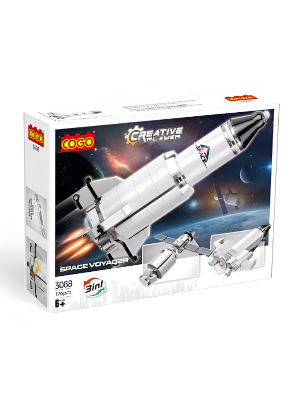 COGO Space Voyager Building Blocks Set – LEGO-Compatible 3-in-1 Rocket & Space Station (176 Pieces) | Ages 6+ | Model TV5631