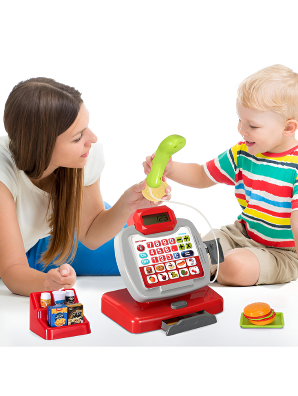 Kids Supermarket Intelligent Store Playset | Toy Cash Register with Working Scanner & Groceries LMI15602