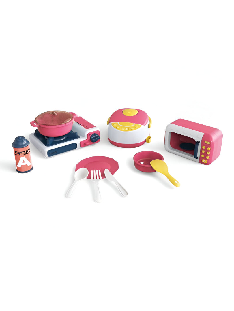 Kids' Kitchen Helper Toy Set with Stove, Microwave & Cookware | Pretend Play LMI15257