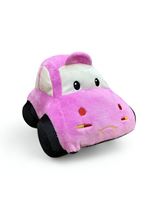 Pink - Plush Stuffed Race Car Toy for Kids | Soft Toy & Cuddly Car Pillow | Nursery Decor Gift LMI14172