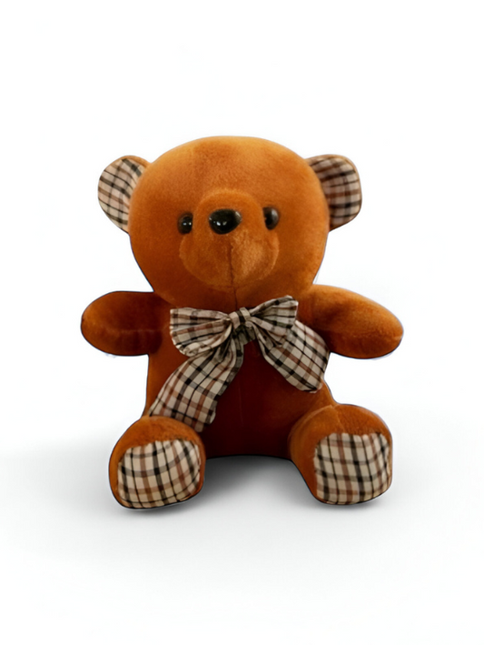 Brown  - Soft & Cuddly Teddy Bear with Plaid Bow - Perfect Gift for Kids (7 Inch) LMI11912